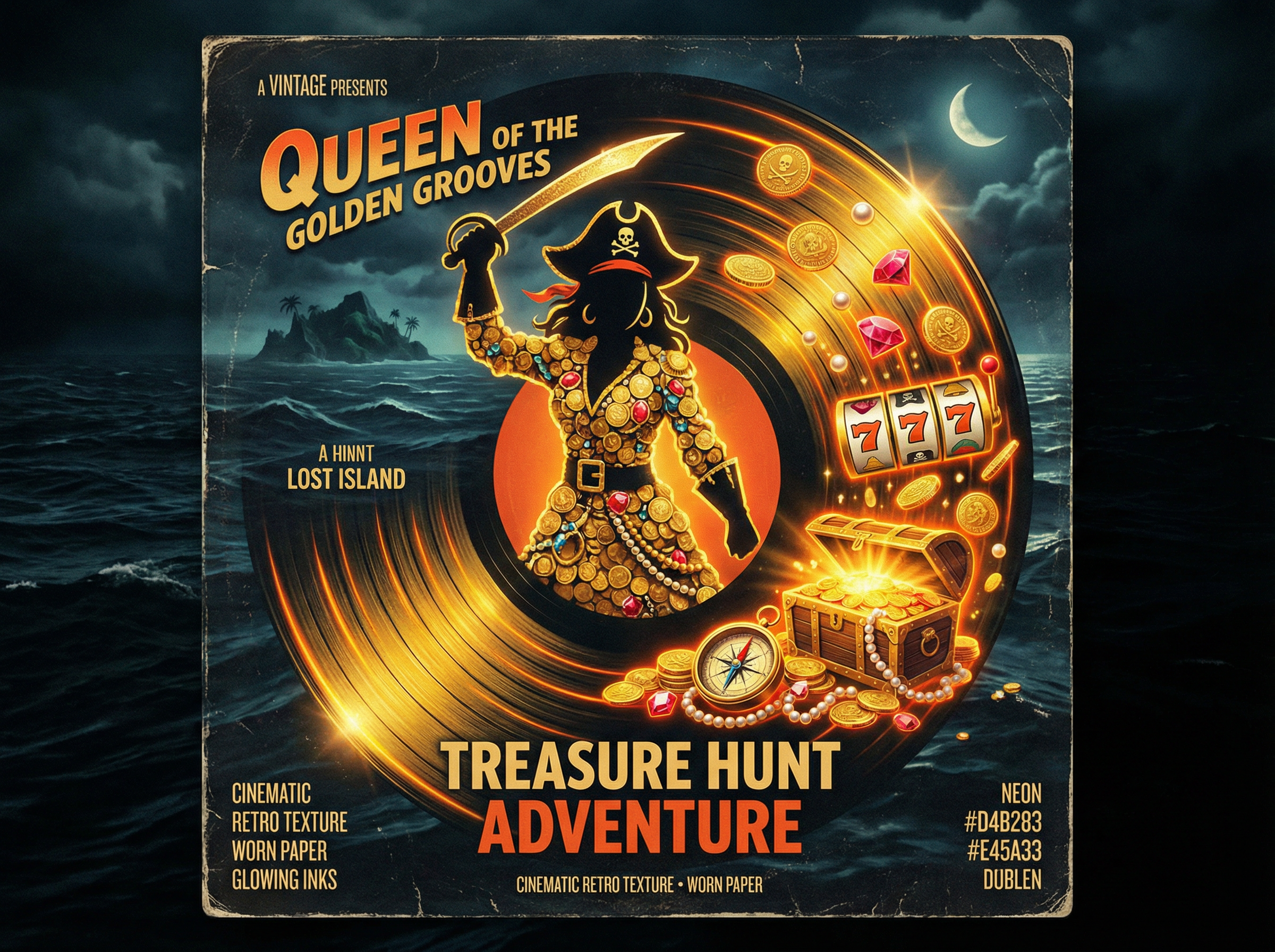 芝麻开门 - 赏金女王游戏的唱片封面风格海报